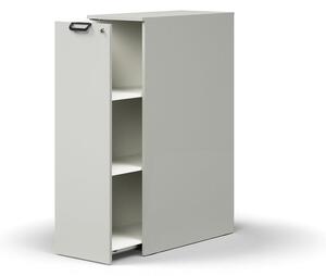 AJ Produkty Výsuvná skříňka QBUS, levá, s úchytkou, 1250x400x800 mm, světle šedá