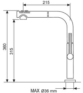 Set Sinks AMANDA 780 Metalblack + baterie Sinks SLIM S2 kartáčovaná