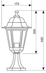 BERGE LED venkovní svítidlo B7154 - E27 - 42 x 17cm - černo-zlatá
