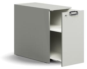AJ Produkty Výsuvná skříňka QBUS, pravá, s úchytkou, 740x400x800 mm, světle šedá