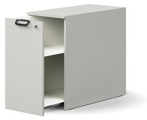 AJ Produkty Výsuvná skříňka QBUS, levá, s úchytkou, 740x400x800 mm, světle šedá