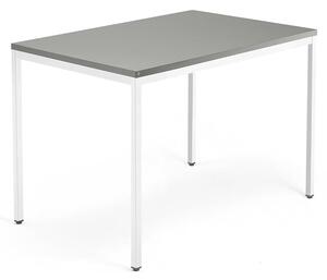AJ Produkty Psací stůl QBUS, 4 nohy, 1200x800 mm, bílý rám, světle šedá