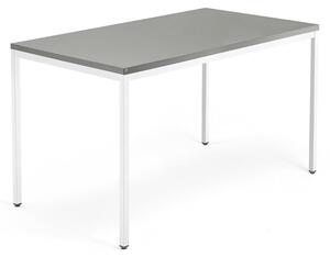 AJ Produkty Psací stůl QBUS, 4 nohy, 1400x800 mm, bílý rám, světle šedá