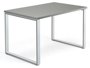 AJ Produkty Psací stůl QBUS, O-podnož, 1200x800 mm, stříbrný rám, světle šedá