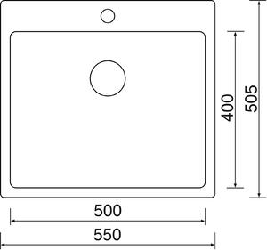 Nerezový dřez Sinks BLOCKER 550 V 1mm kartáčovaný + Dřezová baterie Sinks RETRO 54 lesklá