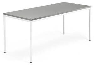 AJ Produkty Psací stůl QBUS, 4 nohy, 1800x800 mm, bílý rám, světle šedá