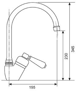 Nerezový dřez Sinks LOTUS 945.1 V 0,8mm leštěný + Dřezová baterie Sinks RETRO 54 lesklá