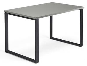 AJ Produkty Psací stůl QBUS, O-podnož, 1200x800 mm, černý rám, světle šedá