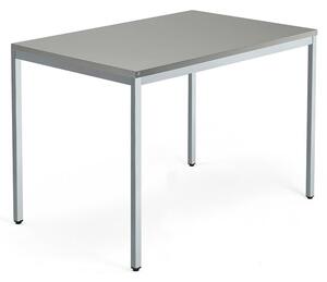 AJ Produkty Psací stůl QBUS, 4 nohy, 1200x800 mm, stříbrný rám, světle šedá