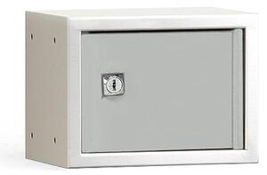 AJ Produkty Box na osobní věci CUBE, 150x200x150 mm, šedá/šedé dveře