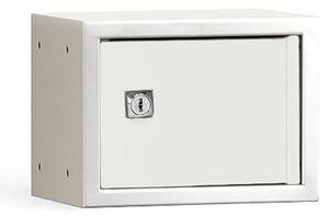 AJ Produkty Box na osobní věci CUBE, 150x200x150 mm, šedá/bílé dveře