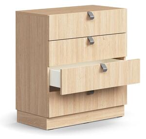 AJ Produkty Skříňka se zásuvkami QBUS, 4 zásuvky, sokl, úchytky, 868x800x400 mm, dub