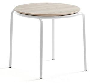 AJ Produkty Konferenční stolek Ashley, Ø570 mm, výška 470 mm, bílá, jasan