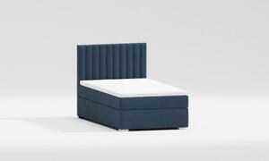 Tmavě modrá čalouněná jednolůžková postel s úložným prostorem s roštem 80x200 cm Bunny – Ropez