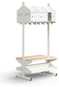 AJ Produkty Šatní stěna ENTRY, 6 kovových dvířek s přípravou pro označení, 1800x900x600 mm, bílá