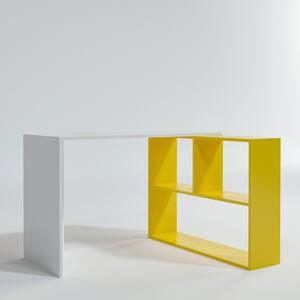 ASIR Psací stůl L156 bílý žlutý