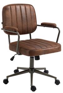 Kancelářská židle Natrona v industriálním stylu ~ koženka - Cognac antik
