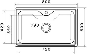 Nerezový dřez Sinks BIGGER 800 V 0,8mm matný + Dřezová baterie Sinks RETRO 54 lesklá