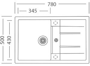 Granitový dřez Sinks CRYSTAL 780 Metalblack + Dřezová baterie Sinks RETRO CASANOVA lesklá