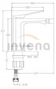 Invena Neri, stojánková bidetová baterie, černá matná, BB-01-004-L