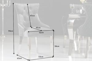 (3272) LÖWENKOPF luxusní stylová židle samet šedá
