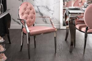(3265) MODERNO TEMPO luxusní stylová židle s opěrkami růžová