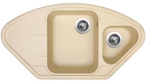 Granitový dřez Sinks LOTUS 960.1 Sahara + Dřezová baterie Sinks SLIM S2 kartáčovaná