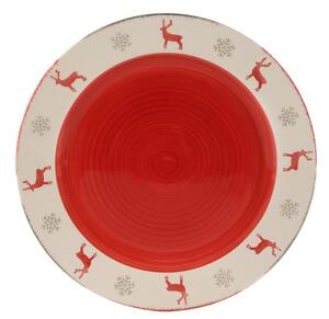 Vánoční keramický jídelní talíř 26,5cm sob