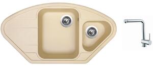 Granitový dřez Sinks LOTUS 960.1 Sahara + Dřezová baterie Sinks MIX 3 chrom