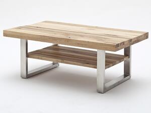 VÝPRODEJ: Konferenční stolek z masivu CASTELLO dub divoký/leštěná ocel