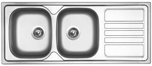 Nerezový dřez Sinks OKIO 1200 DUO V 0,7mm matný + Dřezová baterie Sinks RETRO 54 lesklá