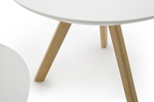 Sada tří konferenčních stolků ve skandinávském stylu SINIO dub přírodní/bílá