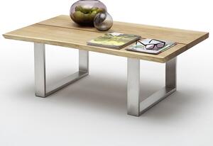 Konferenční stolek z masivu SANDRO dub přírodní/leštěná ocel