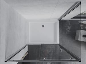 Mexen APIA, sprchový kout s posuvnými dveřmi 100 (dveře) x 80 (stěna) cm, 5mm čiré sklo, chromový profil + bílá sprchová vanička RIO, 840-100-080-01-00-4510
