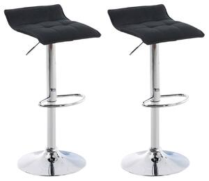 Barové stoličky Beaufort - 2 ks - látkové čalounění | černé