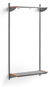 AJ Produkty Šatní stěna JEPPE, 1790x900x300 mm, dub/stříbrná