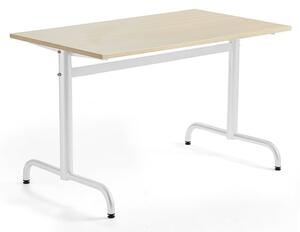 AJ Produkty Stůl PLURAL, 1200x700x720 mm, akustická HPL deska, bříza, bílá