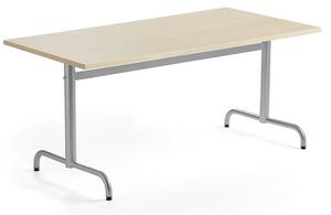 AJ Produkty Stůl PLURAL, 1600x800x720 mm, akustická HPL deska, bříza, stříbrná