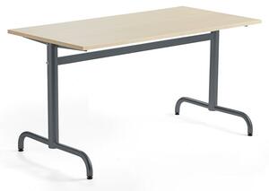 AJ Produkty Stůl PLURAL, 1400x700x720 mm, akustická HPL deska, bříza, antracitově šedá