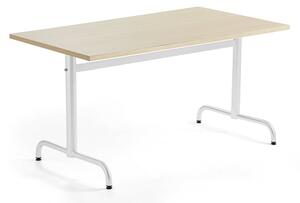 AJ Produkty Stůl PLURAL, 1400x700x720 mm, akustická HPL deska, bříza, bílá