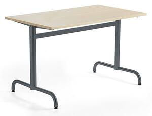 AJ Produkty Stůl PLURAL, 1200x700x720 mm, akustická HPL deska, bříza, antracitově šedá