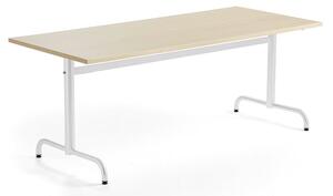 AJ Produkty Stůl PLURAL, 1800x800x720 mm, akustická HPL deska, bříza, bílá