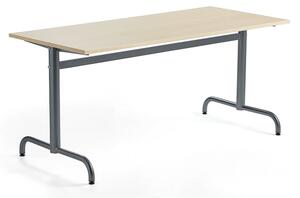 AJ Produkty Stůl PLURAL, 1600x700x720 mm, akustická HPL deska, bříza, antracitově šedá