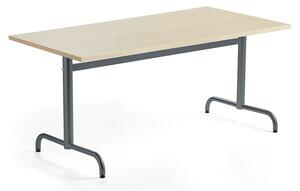 AJ Produkty Stůl PLURAL, 1600x800x720 mm, akustická HPL deska, bříza, antracitově šedá