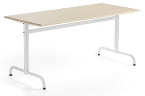 AJ Produkty Stůl PLURAL, 1600x700x720 mm, akustická HPL deska, bříza, bílá