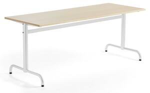 AJ Produkty Stůl PLURAL, 1800x700x720 mm, akustická HPL deska, bříza, bílá