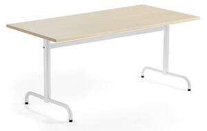 AJ Produkty Stůl PLURAL, 1600x800x720 mm, akustická HPL deska, bříza, bílá