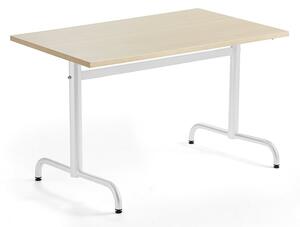 AJ Produkty Stůl PLURAL, 1200x800x720 mm, akustická HPL deska, bříza, bílá