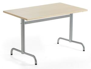 AJ Produkty Stůl PLURAL, 1200x800x720 mm, akustická HPL deska, bříza, stříbrná