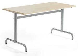 AJ Produkty Stůl PLURAL, 1400x700x720 mm, akustická HPL deska, bříza, stříbrná